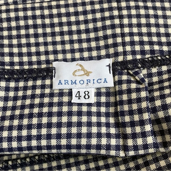 ARMORICA tiny check plaid front and back darts wide waistband back zip skirt 14 - Picture 5 of 5